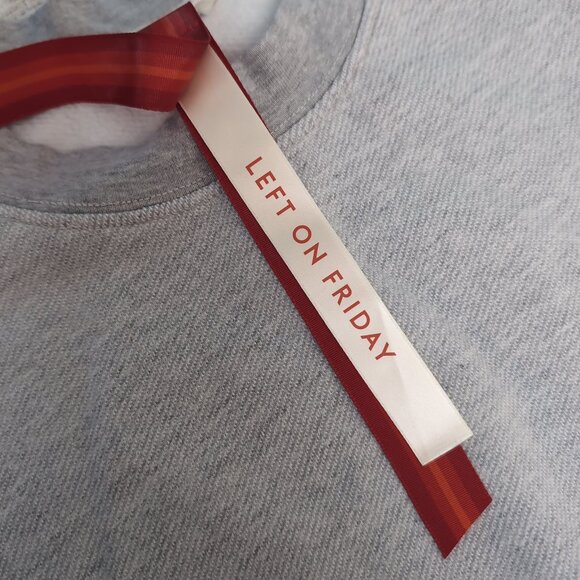 Left On Friday Gray Crewneck Sweatshirt Soft Fleece Minimalist Logo – Women’s X3 - Picture 3 of 7